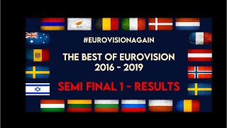 The best of Eurovision 2016 - 2019 - Semi Final 1 - EXCITING RESULTS