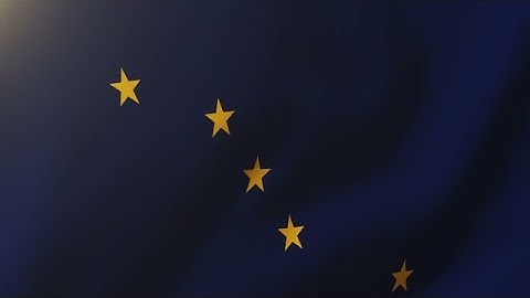 Alaska Flag Waving In The Wind. Looping Sun Rises Style. Animation Loop Stock Animation