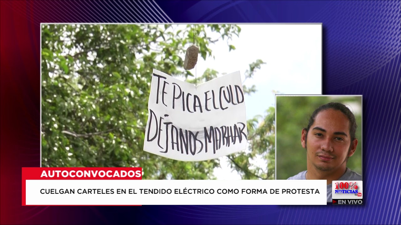 Cuelgan carteles en el tendido eléctrico como forma de protesta tv kanalları