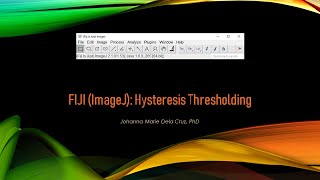 FIJI (ImageJ): Hysteresis Thresholding