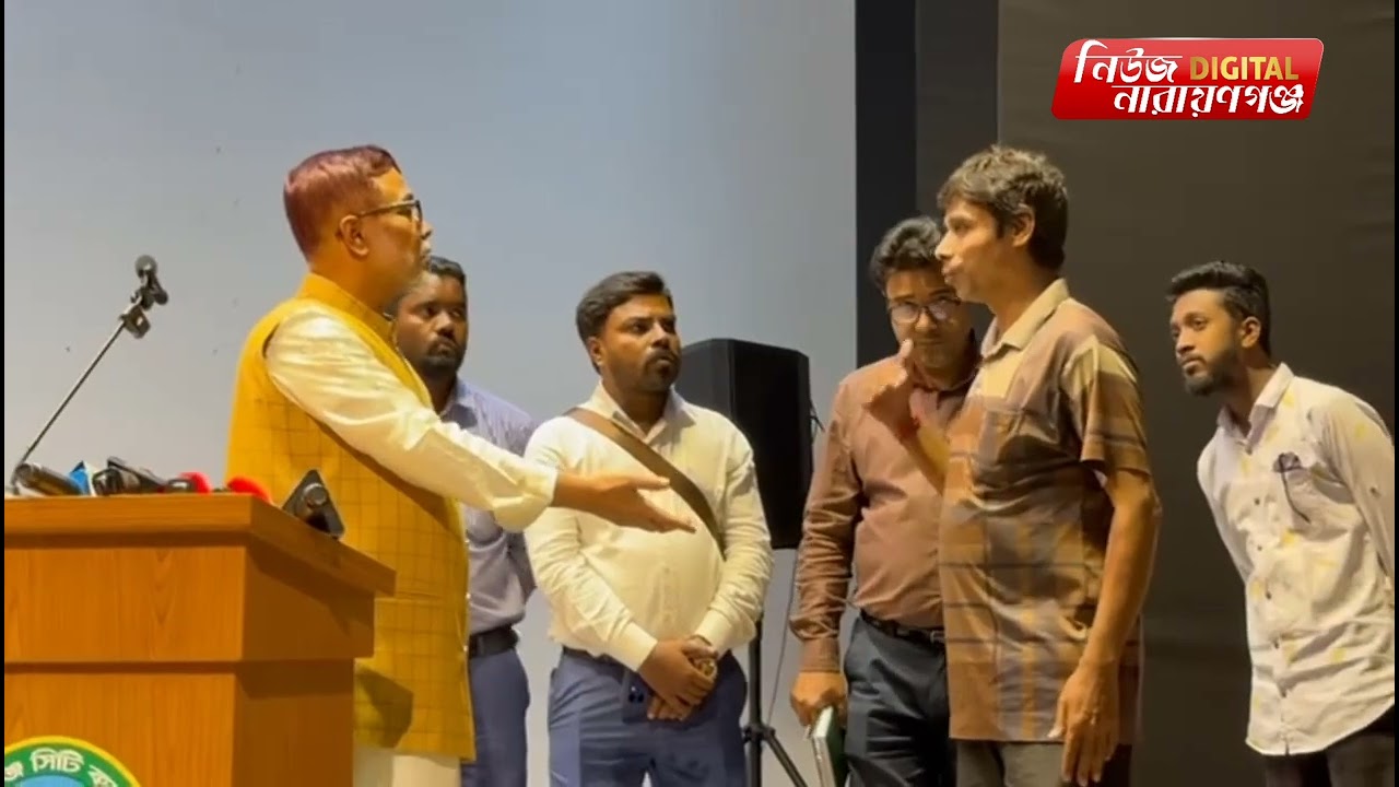 আমরা নারায়ণগঞ্জে ভেসে আসি নাই, হকারদের হট্টগোলে নাসিক প্রশাসক সাখাওয়াত হোসেন খান