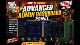[SAHRE-FREE] Advanced SA-MP Admin Dashboard System | Modern Admin Panel | TextDraw UI