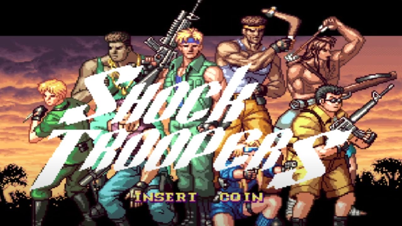 SHOCK TROOPERS (NEO GEO SNK, SAURUS 1997) full gameplay. Arcade, run 'n gun. Similar to Metal Slug