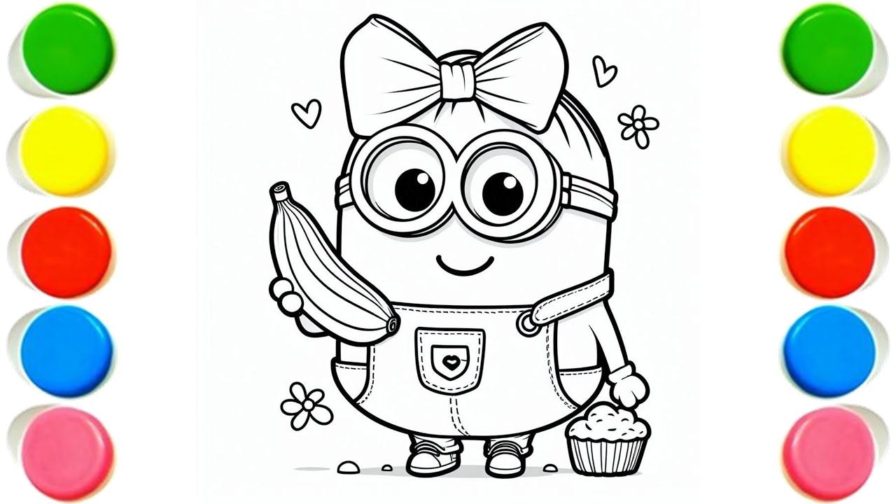 Как нарисовать Мега-миньона Дейва. Рисование для детей, раскрашивание и рисование для малышей, да...