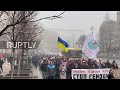 Ukraine: Hundreds protest mandatory COVID vaccination in Kiev