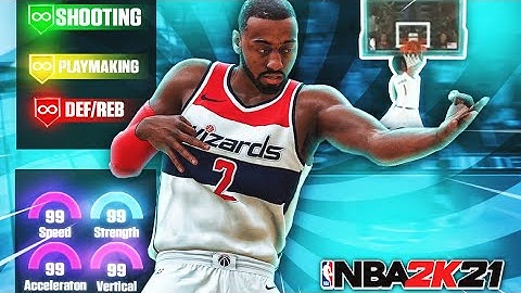 NBA 2K21 JOHN WALL BUILD GETS CONTACT DUNKS ! BEST 2 Way Slashing Playmaker on NBA 2K21 | 57 Badges