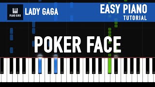 POKER FACE - Lady Gaga | EASY PIANO Tutorial