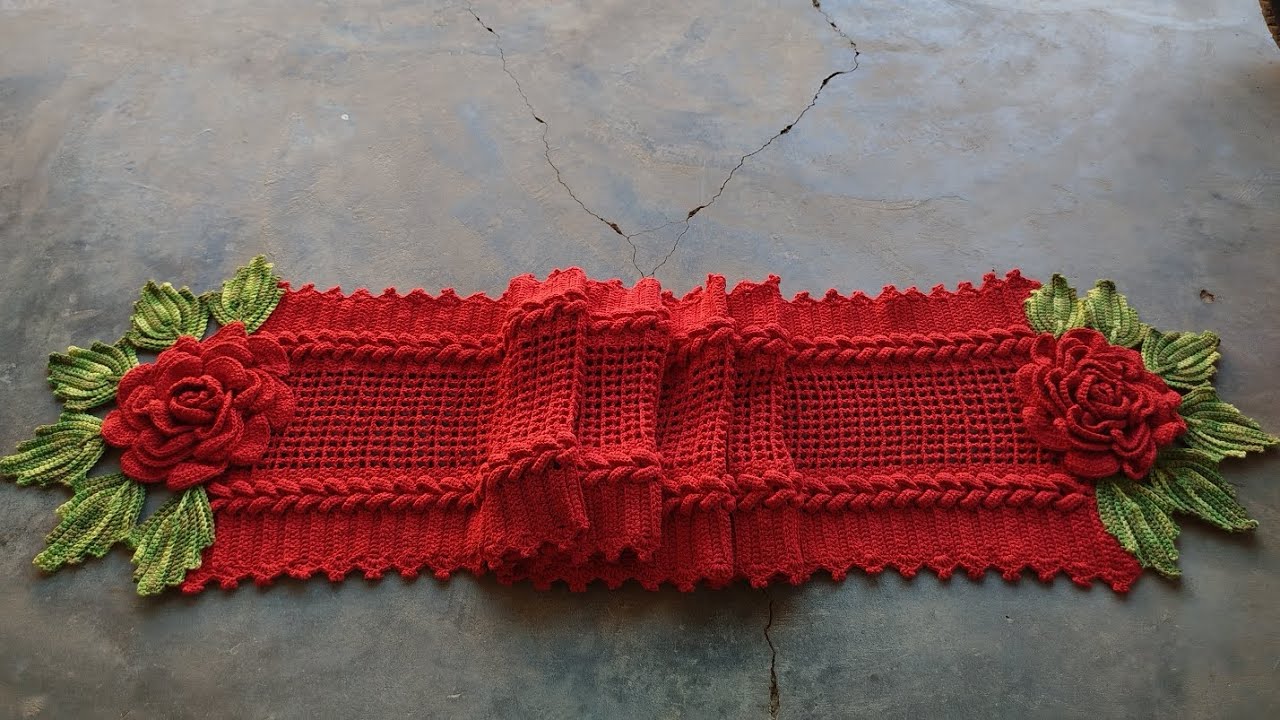 Trilho de mesa trançado mega rosa