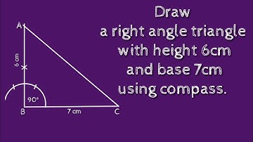 How to draw a right angle triangle with height 6cm and base 7cm.shsirclasses.