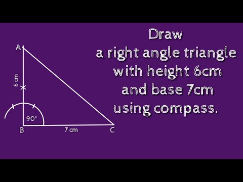 How to draw a right angle triangle with height 6cm and base 7cm.shsirclasses.