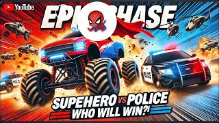 [BON] Spider Man Trolls Cops with a Giant Offroad Monster – The Funniest Chase Ever! #spiderman