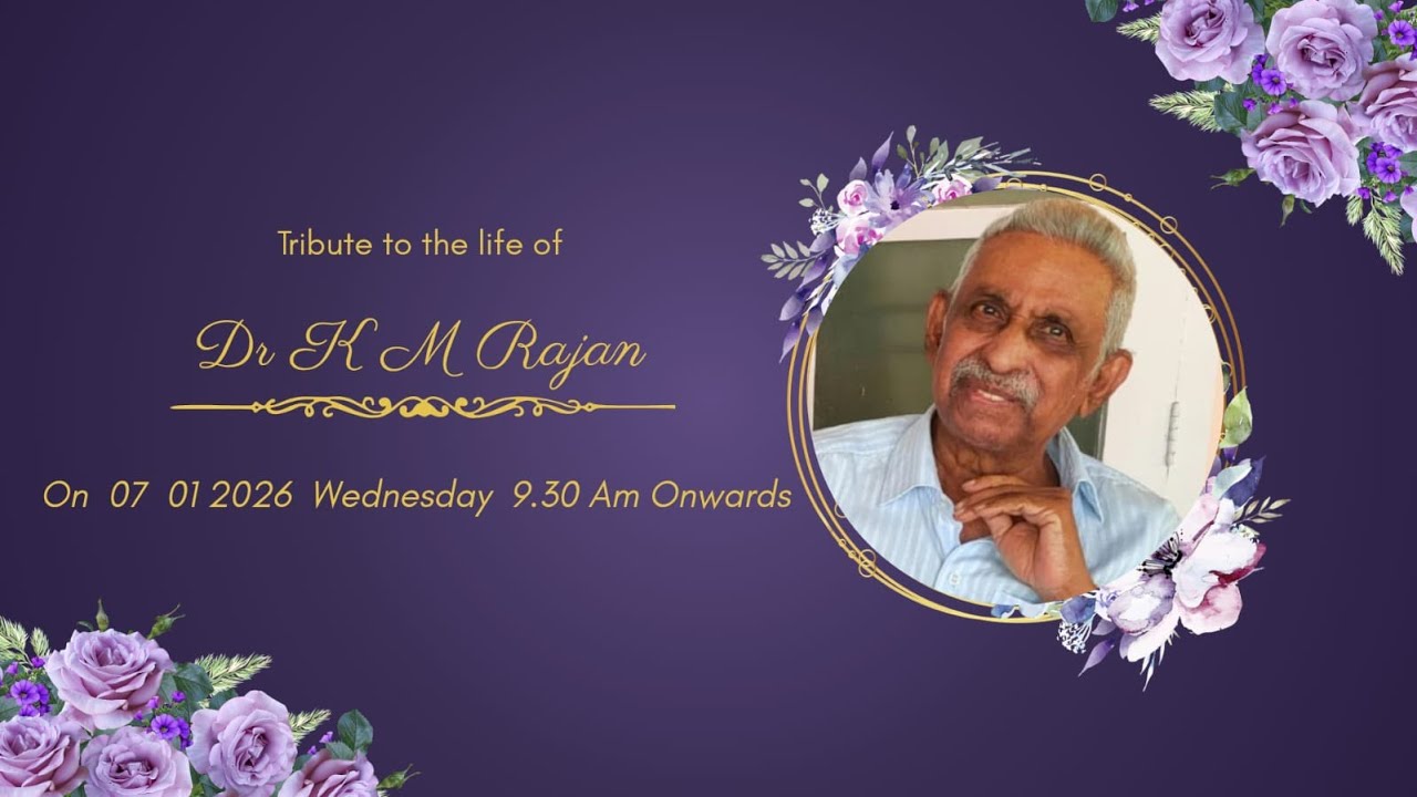 Dr K M Rajan( 85) Funeral service live Streaming - YouTube