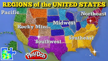 United States Map || Regions of the USA || Learn the States! || Play-Doh Map