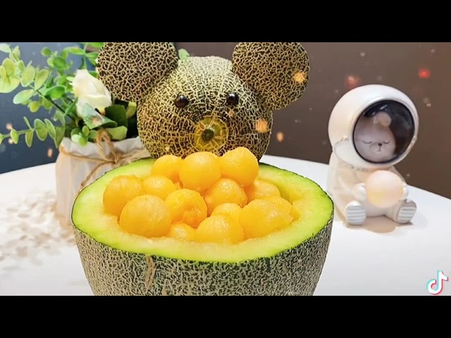 How to make a Bear Melon Baskets for kids- Fruit Carving- Dish Garnishing class=