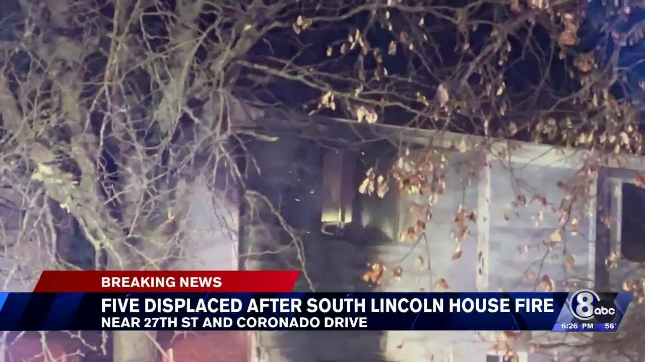 Five displaced after south Lincoln house fire - YouTube