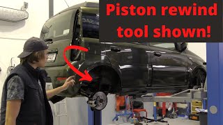 Full brake disc replacement with rotating piston or wind back calipers  (shown on a Fiat Panda 4x4) Full Brake Disc Replacement With Rotating Piston Or Wind Back Calipers Shown On A Fiat Panda 4x4