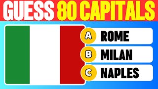 Guess the Capital Cities in 3 Seconds | 80 Capital Cities Quiz | Easy, Medium, Hard, Impossible.