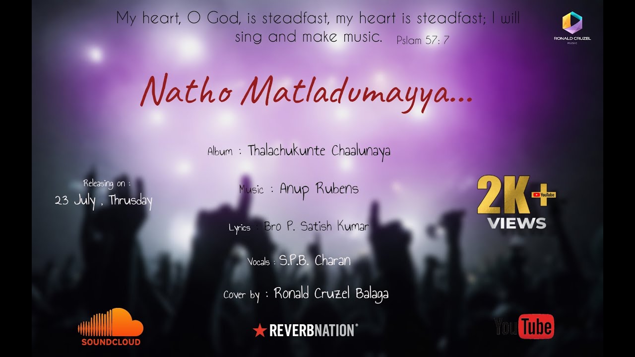 Natho Matladumayya Cover  Anup Rubens  Ronald Cruzel Balaga  Telugu Christian Worship Song