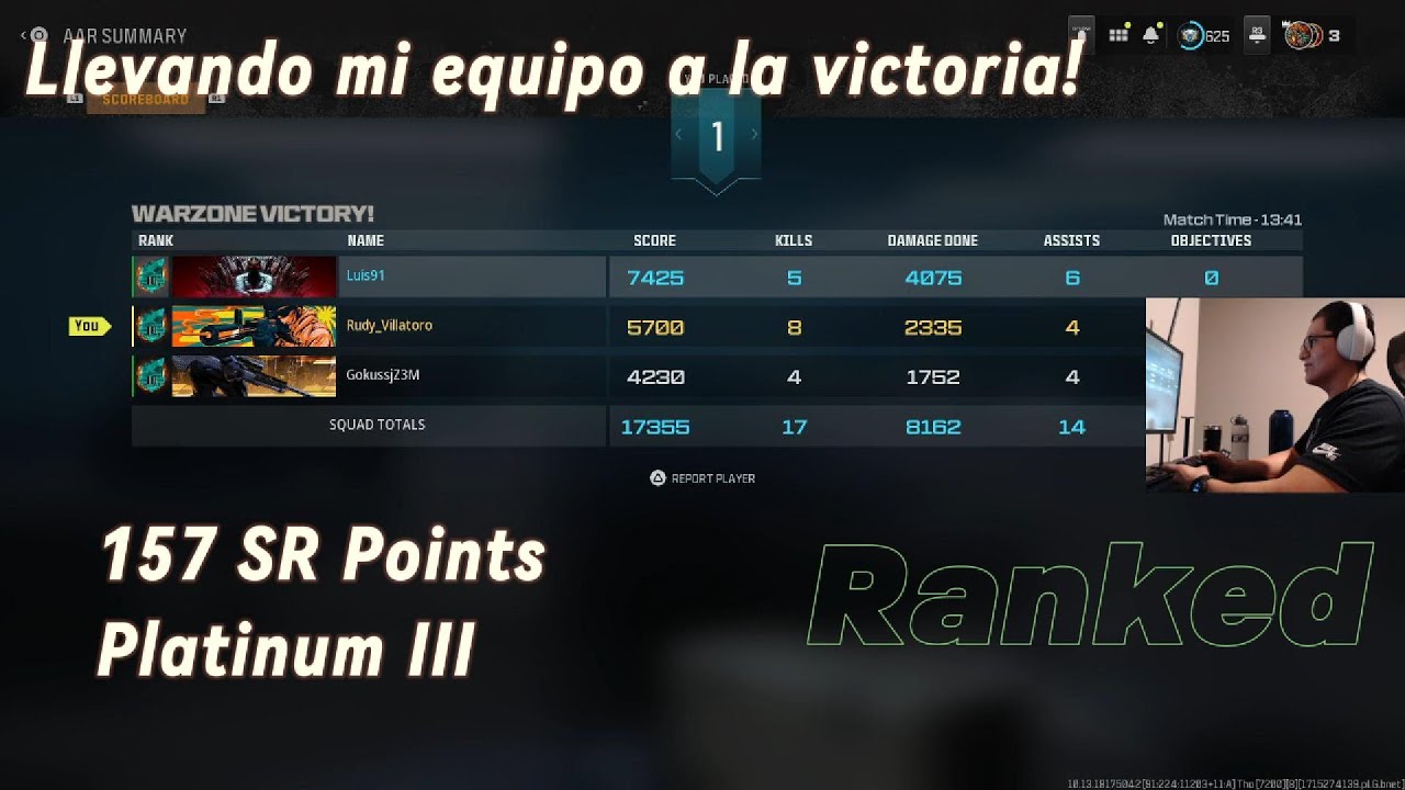 WARZONE Ranked Win Llevando mi equipo a la victoria