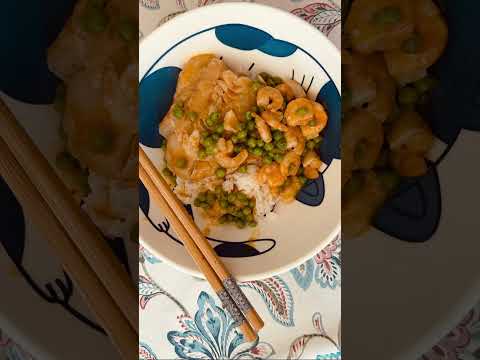 Repas retour de courses… curry poisson crevettes