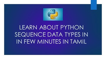 Python List, Tuple, String - Sequence Datatypes in Tamil