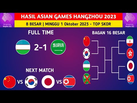 Hasil Asian Games 2023 hari ini Uzbekistan vs Arab Saudi || Jadwal Jepang vs Korea Utara
