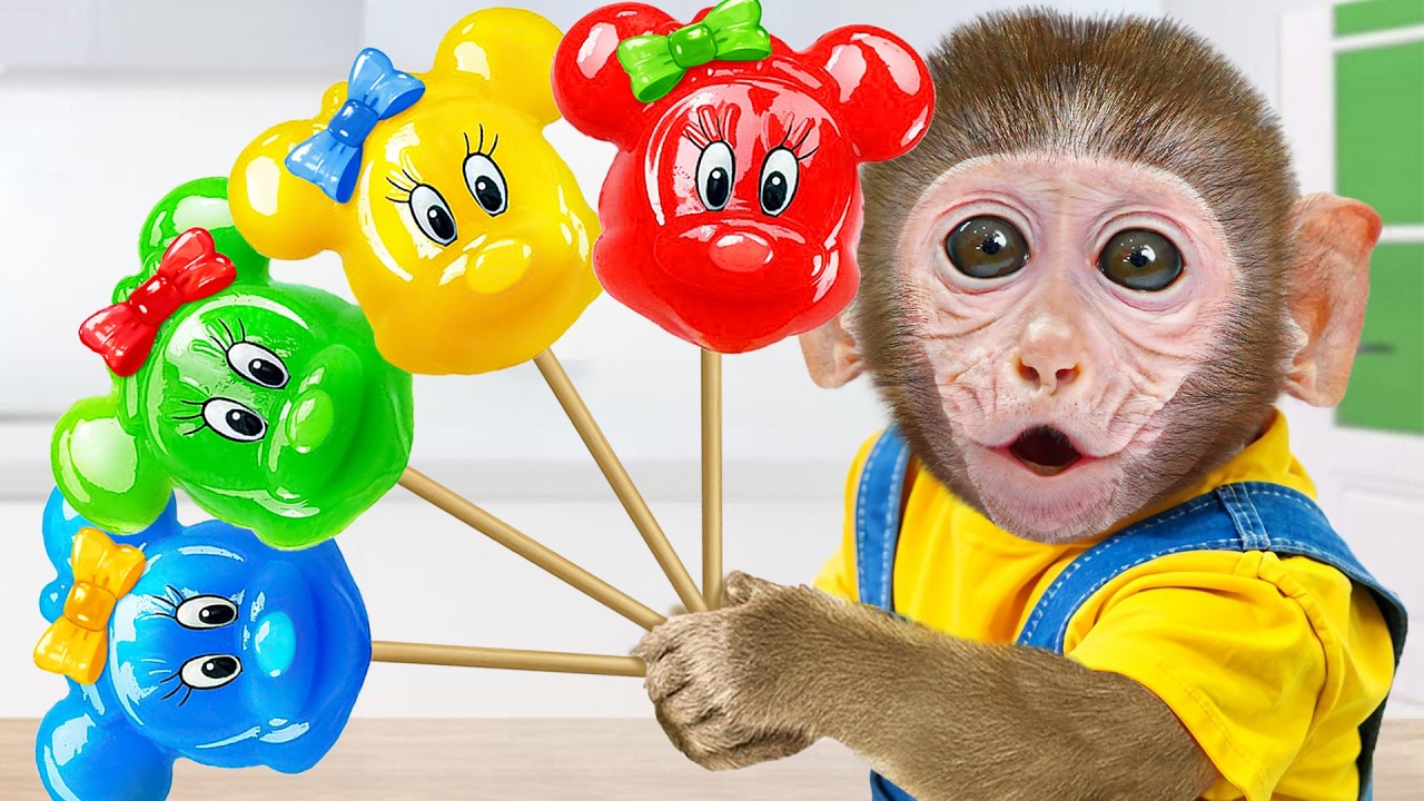 Monito Tito juega con el Mono Bebé y prepara Gelatina Arcoíris de Mickey Mouse 🌈 | MONITO TITO ESP