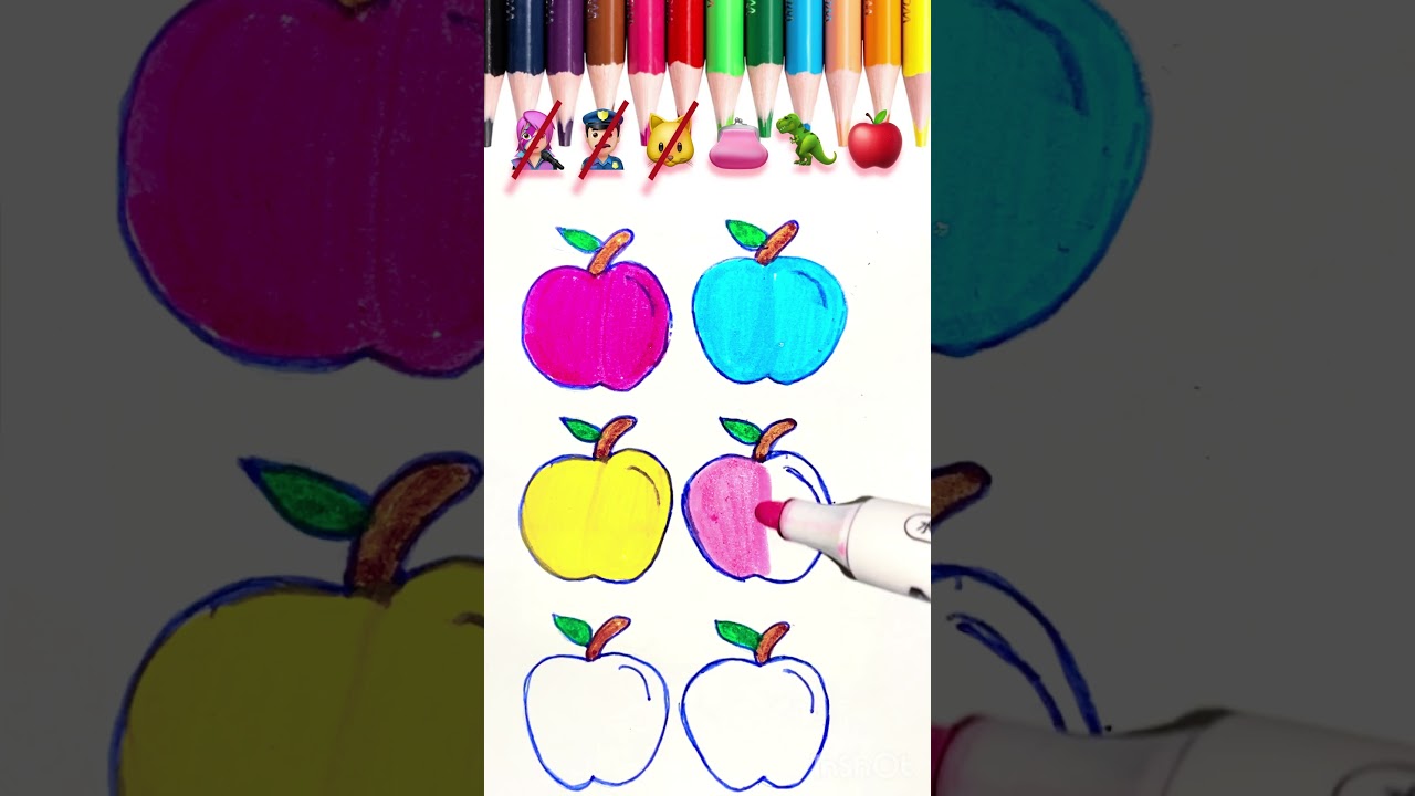 🍎 APPLES 🥰 Art Coloring  