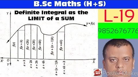 || L-19 || B.Sc || Maths ( H + S ) || Definite Integral as the Limit of a Sum || Theory ||