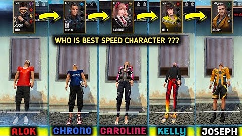 ALOK VS CHRONO VS KELLY VS CAROLINE VS JOSEPH SPEED TEST FREE FIRE | SAMSUNG A3,A5,A6,J3,J6,J7,S3,S9
