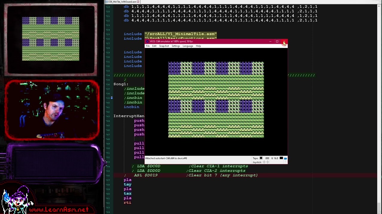 インハビ 6502 Lesson P72 - Interrupt Driven Music on the C64 (ChibiTracks