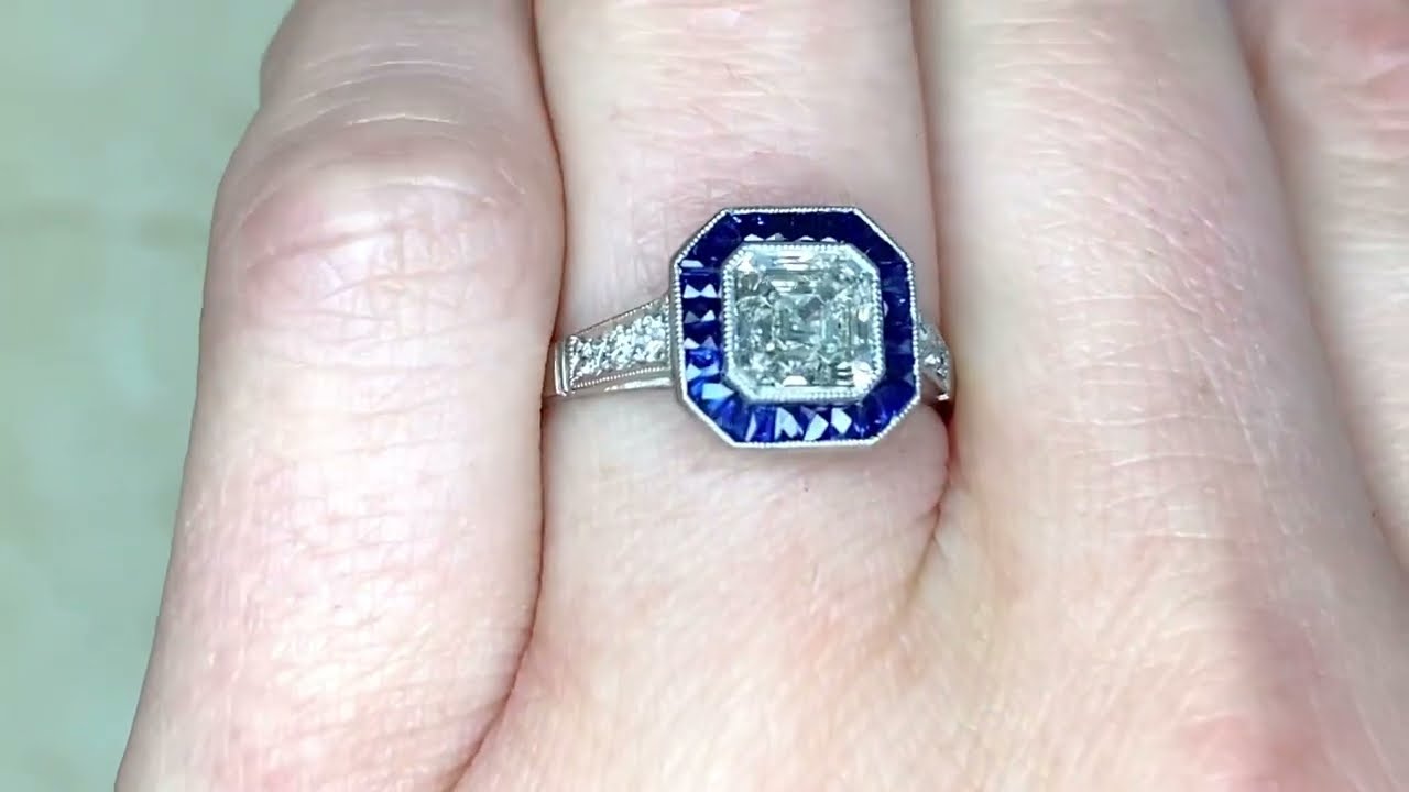 Asscher Cut Pink Sapphire & Round Diamond Halo Engagement Fine Double –  Setra New York