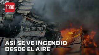 Incendio en fábrica de plástico en Ecatepec: Así se ve desde el aire - Las Noticias