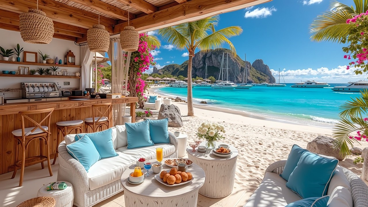 Утренний босса-нова и счастливый утренний джаз | Тропические пляжные кафе для идеального утра