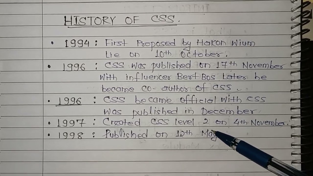 History of Css || Css editors ||with notes