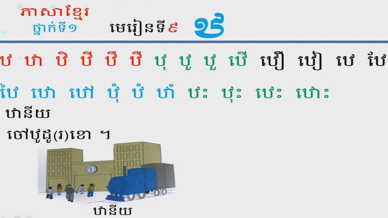 មេរៀនទី៩ ឋ ប្រកបនឹងស្រៈនិស្ស័យខ្មែរទាំង២៣តួ Lesson 9 khmer consonant ...