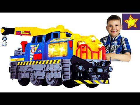 Поезда для детей Локомотив Dickie Toys со звуком, светом и краном Toys for kids