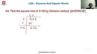 LBA   8th   Maths   Squares And Square Roots   Qno 64
