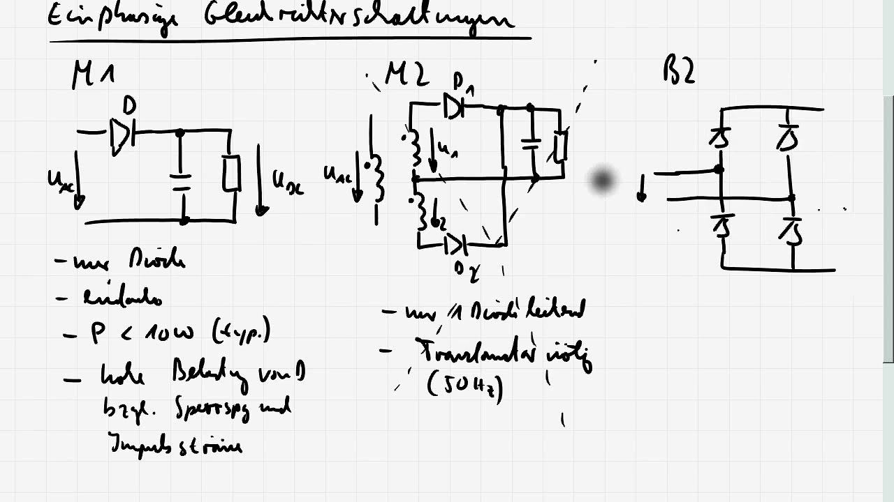 Le5 2 Ac Dc Wandler Diodengleichrichter Einteilung Und Ubersicht Schaltungen Youtube