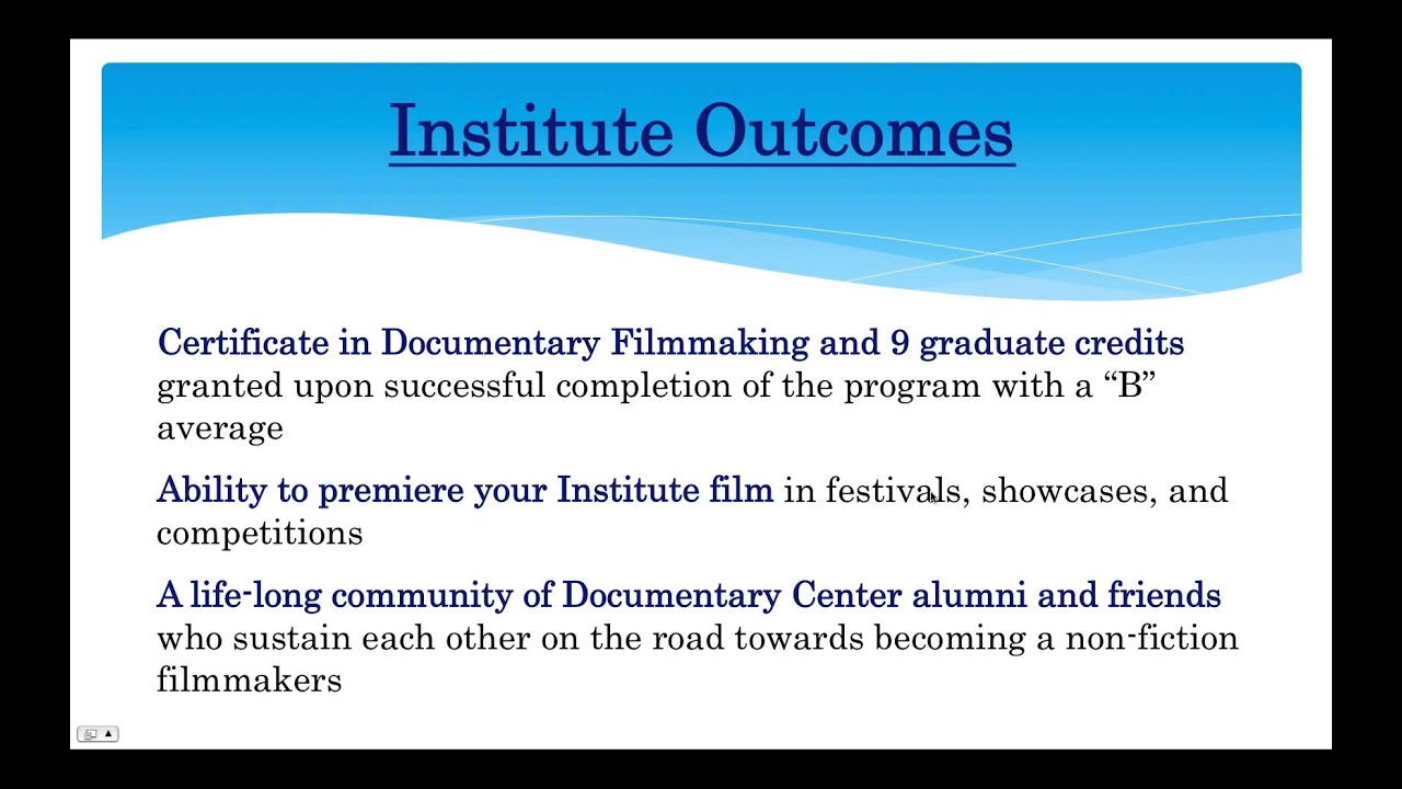 Webinar: 2016 Institute for Documentary Filmmaking