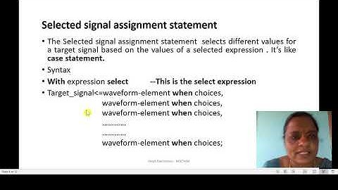 conditional and selected signal assignment statement