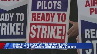 Union pilots go on strike amid contract negotiations with American Airlines