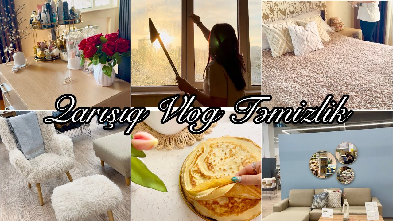 Vlog🌸Pəncərəni təmizlədim | Qarışıq vlog | JYSK🌸LUMİNARC #vlog #təmizlik #blinchik