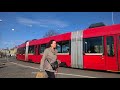 New Swiss tram and bicyclists in Bern