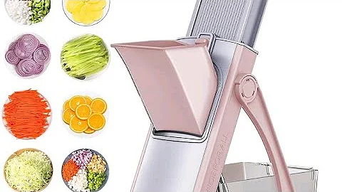 Safe Mandoline Slicer for Kitchen, Multifunctional Chopper Vegetable Cutter, Julienne + Amazon