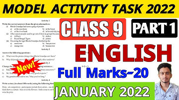 Class 9 English Model Activity Task January 2022 | Class 9 Model Activity Task January 2022 English