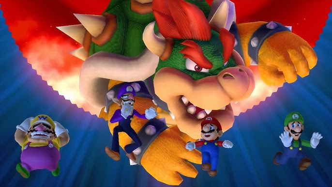 Mario Party 10 (Whimsical Waters) #94 Bowser vs Waluigi - Toad - Peach -  Toadette (player 1) 