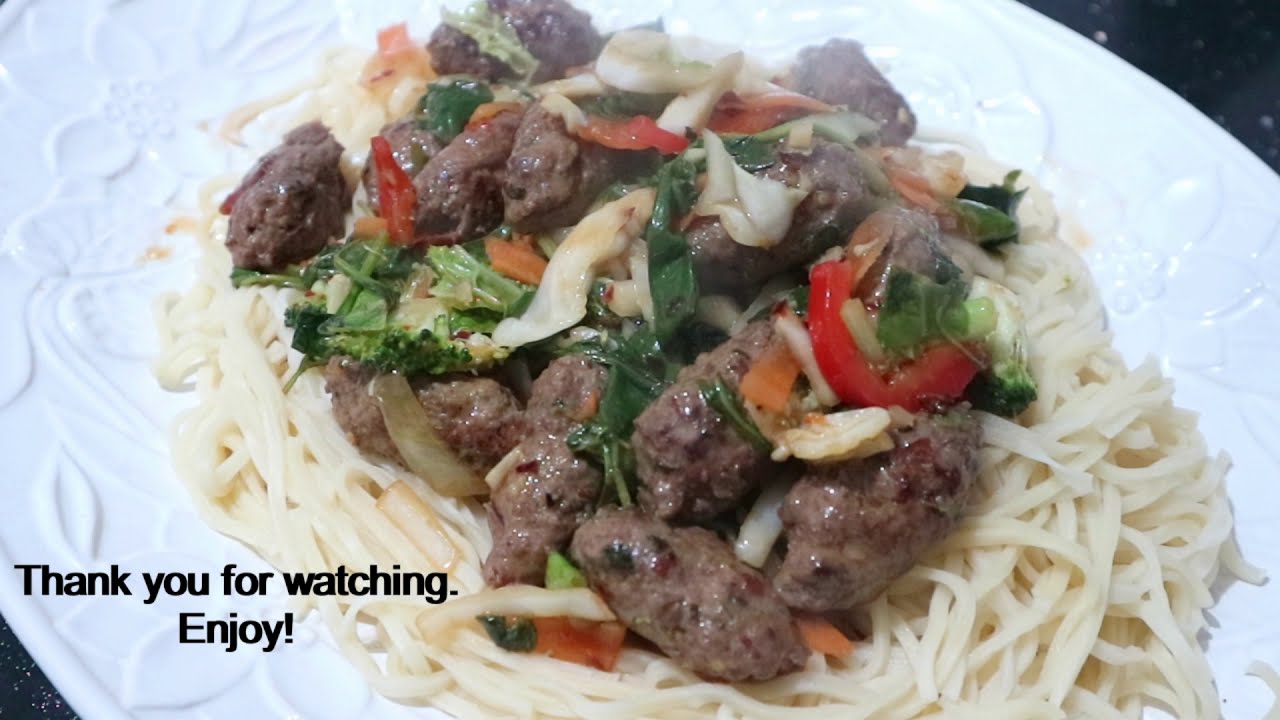 Meatball Stir Fry Noodles YouTube