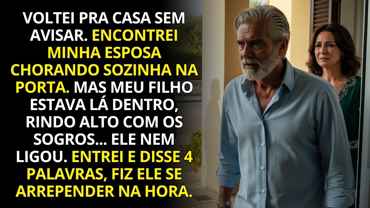 Voltei pra casa mais cedo e vi minha esposa chorando… enquanto meu filho ria com os sogros.