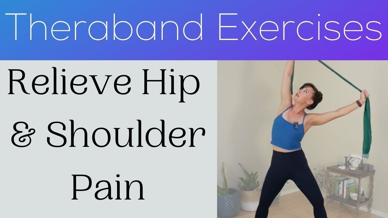 Gentle Yoga for Shoulders and Hips | Theraband Stretches - YouTube